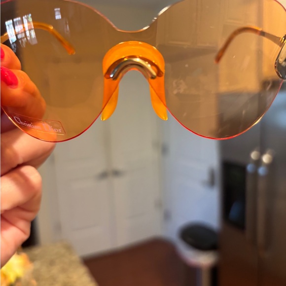 Christian DIOR Vintage PILOT 33Y 120 Orange Tinted Sunglasses Made in Austria - Picture 11 of 16